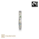 Fairtrade Gold Ring – 750 ‰ (18kt) White Gold with Colored Diamonds