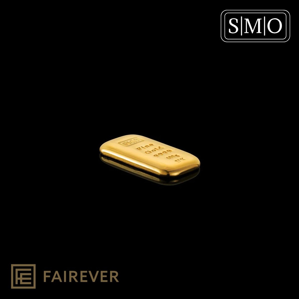 SMO Gold Bar 999.9 ‰ 24 kt - 100 g Cast Bar