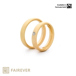 [70909995501] Dummy Ringpaar – Vergoldet in Gelbgold mit herzförmigem Stein